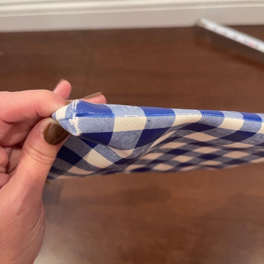 delfonics for madewell Blue Checkered gingham pouch - Picture 10 of 13